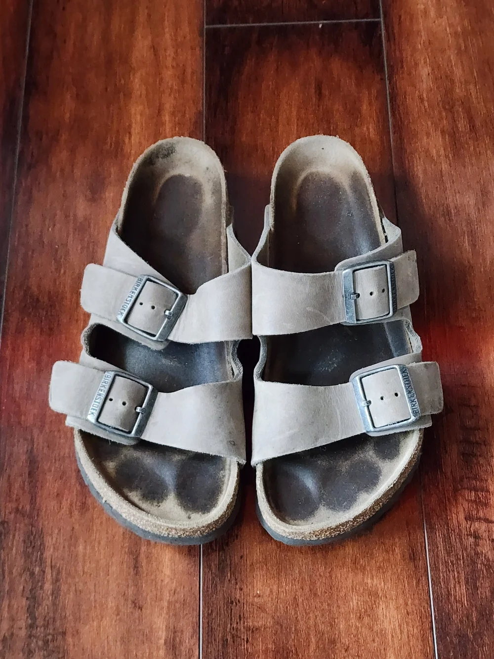 Birkenstock Arizona Taupe Suede Sandals Women's US 10 EU 41 Double Strap Comfort